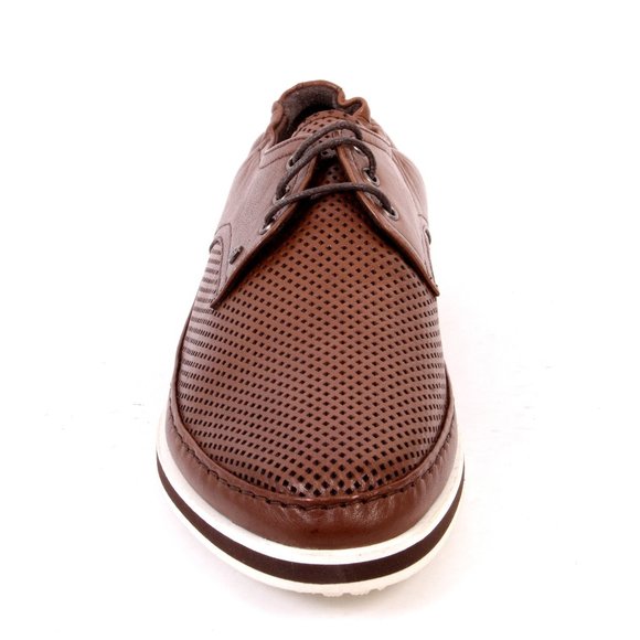 ROBERTO SERPENTINI 1826a Brown Perforated Leather Lace-Up Shoes main image 7